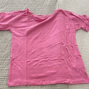 J. Crew Vibrant Pink Linen Top